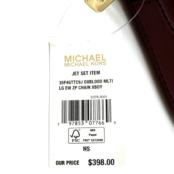 Michael Kors Large Jet Set Item EW Chain Xbody Crossbody Bag Ox Blood Multi - Picture 12 of 12
